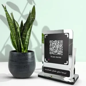 استند کیو آر کد با جای دستمال کاغذی مدل 001003