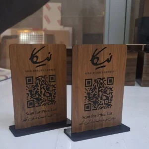 استند کیو آر کد چوبی مدل 001006